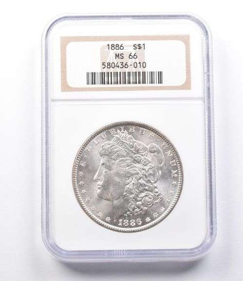 MS66 1886 Morgan Silver Dollar NGC Beautifully Toned