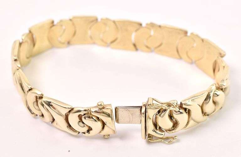 Intricate 14K Yellow Gold Fancy Link Bracelet