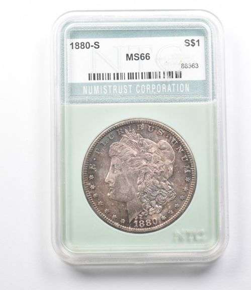 MS66 1880-S Morgan Silver Dollar NTC Beautifully Toned