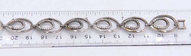 Group lot of 2 vintage 925 sterling silver bracelets