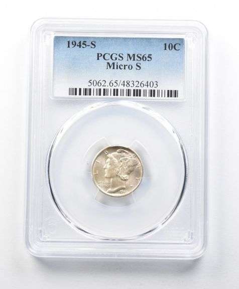 MS65 1945-S Micro S Mercury Dime PCGS