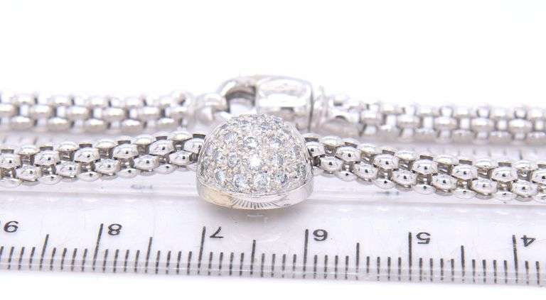 18kt White gold Fope 0.25ctw pave diamond slide necklace