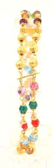 22kt Yellow gold multi colored stone bracelet
