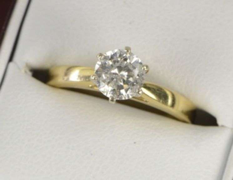 14K Yellow Gold 1.00 Ct Diamond Solitaire Engagement Ring