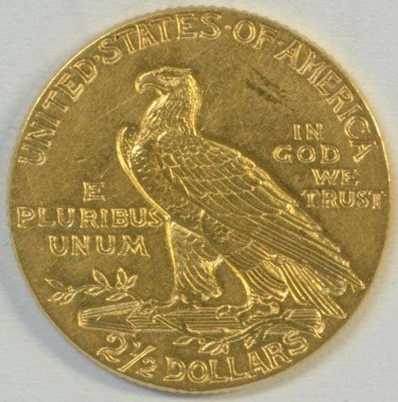 Scarce key date 1914-P US $2.50 Indian Gold Piece in AU+