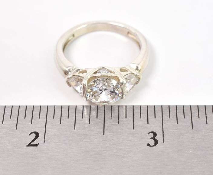 Sterling Silver CZ Gemstone Ring