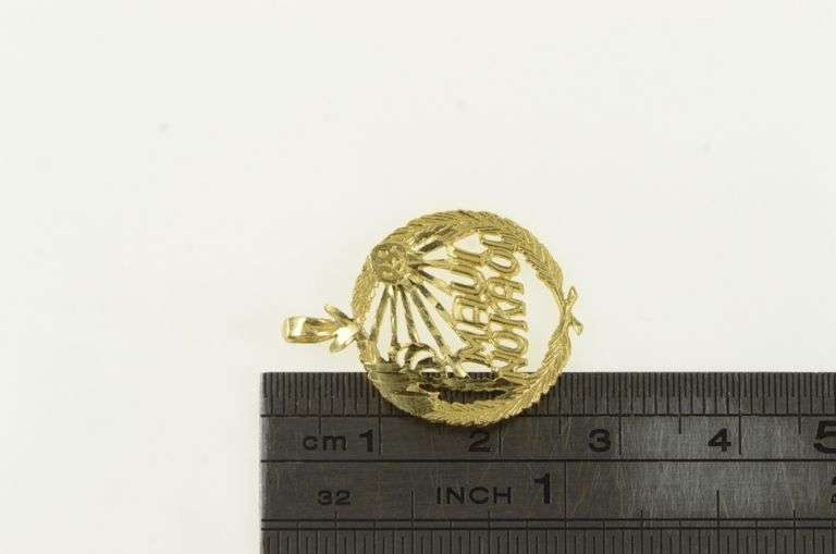 14K Yellow Gold Maui No Ka Oi Hawaii Tropical Travel Charm/Pendant