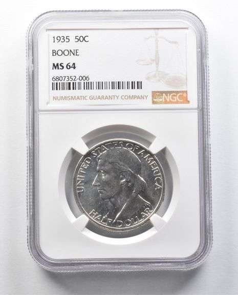 MS64 1935 Daniel Boone Commemorative Half Dollar NGC
