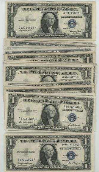 35 Nice Series of 1935 $1 Silver Certificates in AU/CU conditions