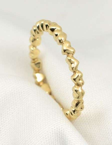 Pandora 14k YG Band of Hearts