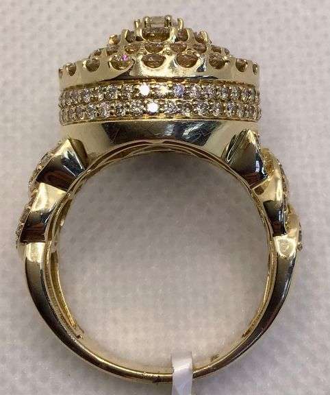 IMPRESSIVE 14K YELLOW GOLD MIAMI CUBAN SHANK DIAMOND MEN’S RING