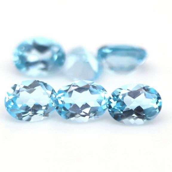 Matched! 6 piece 14.21ct full fire sky blue Topaz set