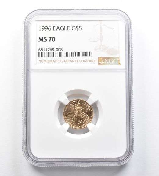 MS70 1996 $5 American Gold Eagle 1/10 Oz Gold NGC
