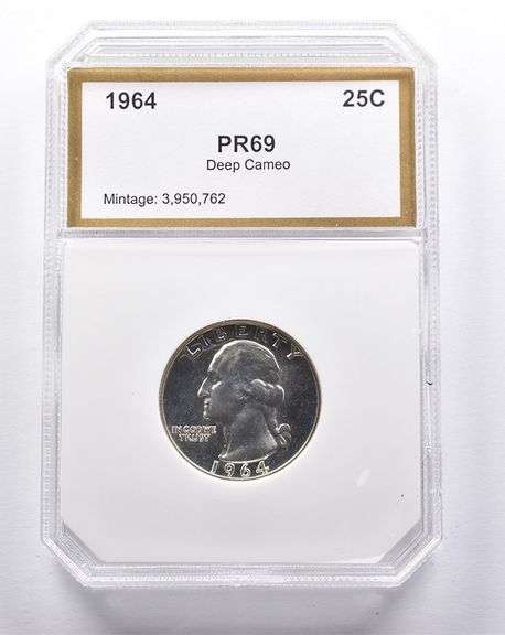 PR69 Deep CAM 1964 Washington Quarter PCI