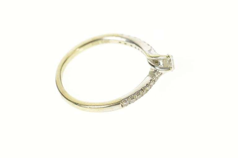 14K White Gold 0.78 Ctw Diamond Bypass Engagement Ring