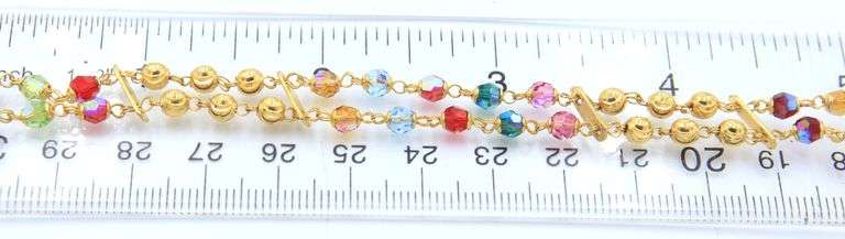 22kt Yellow gold multi colored stone bracelet