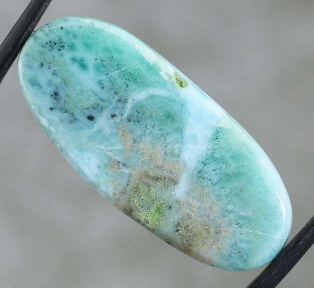Beautiful 28.06ct oval cut Larimar cabochon