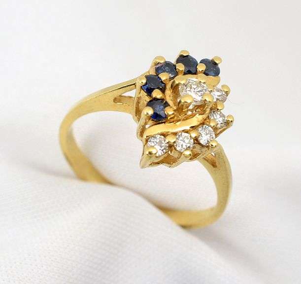 Feminine 14K Sapphire & Diamond Cluster