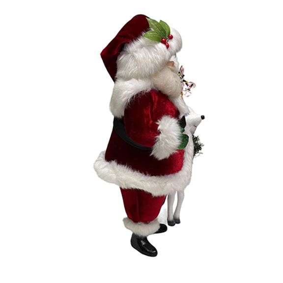 Katherine's Collection Mistletoe Santa with Reindeer Christmas Decorative Figure