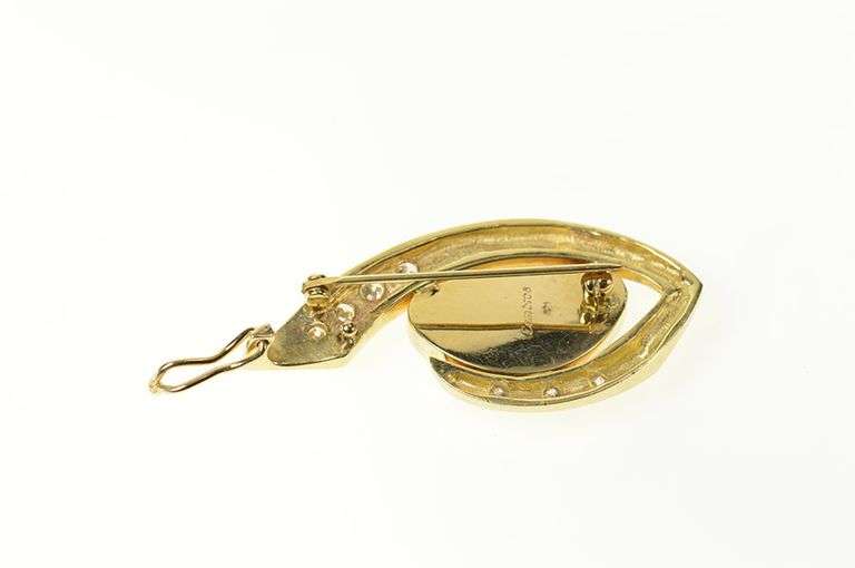 14K Yellow Gold Designer Black Opal Diamond Geometric Pendant