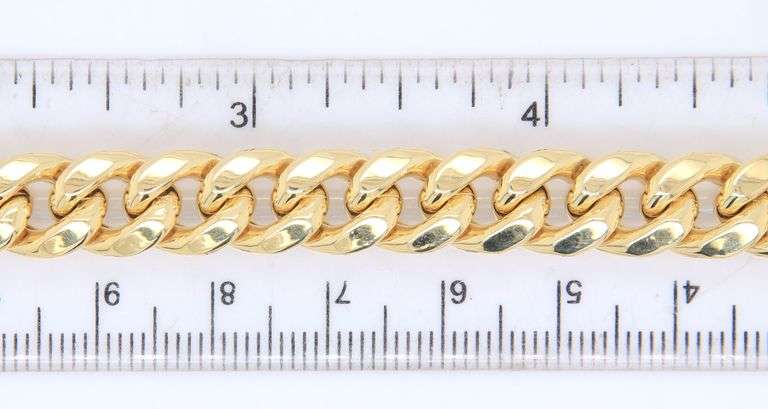 14kt Yellow gold curb cuban link chain necklace