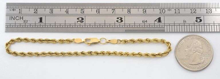 Useful 14k YG Rope Bracelet