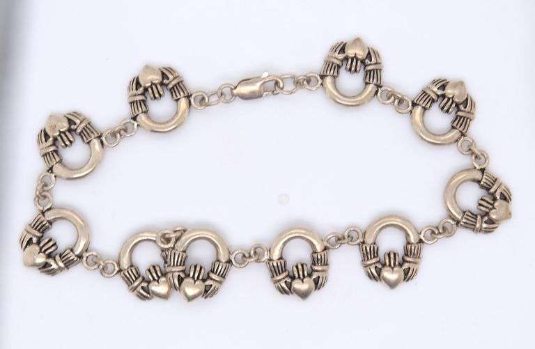 Lot of 2 vintage 925 sterling silver bracelets