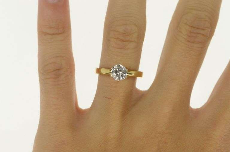 14K Yellow Gold 1.00 Ct Diamond Solitaire Engagement Ring