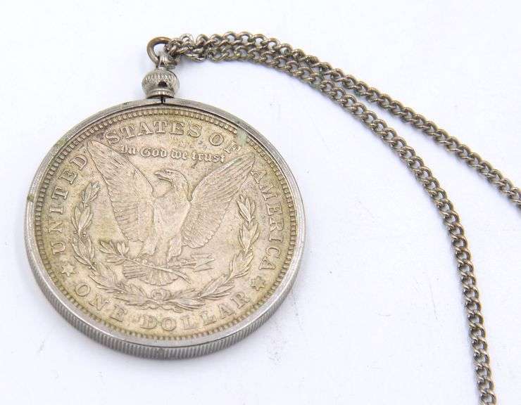 1921 Morgan silver pendant on chain necklace