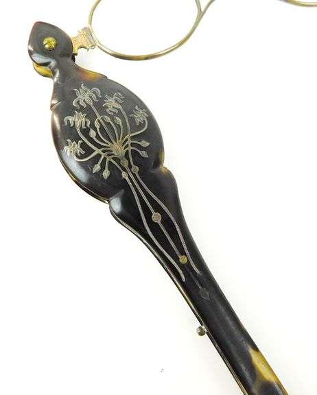 Exquisite Antique Shell & Sterling Lorgnette