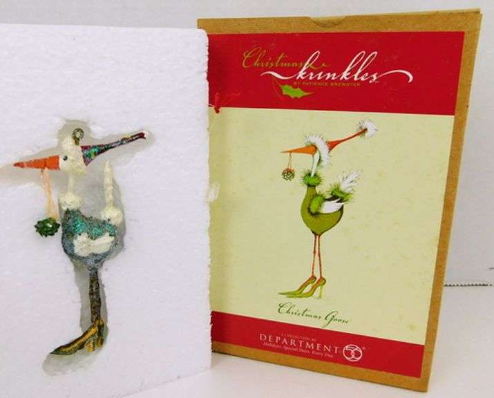 Patience Brewster Christmas Goose Ornament w/Box