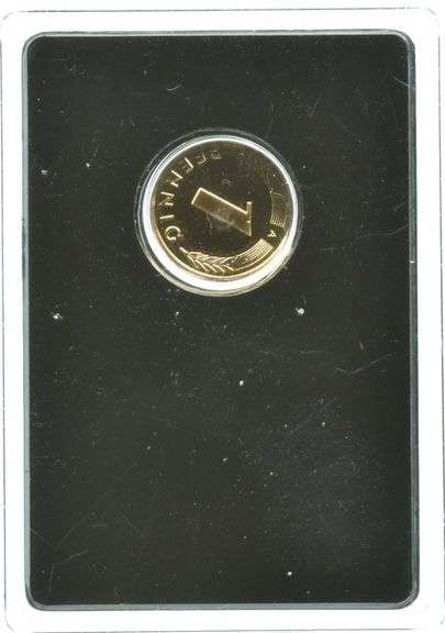 2001 Germany 1 Pfennig .585 Gold 8,1mm Spiegelgianz MDM