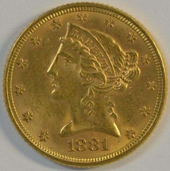 Blazing Choice BU 1881 $5 Liberty Gold Piece. Full strike
