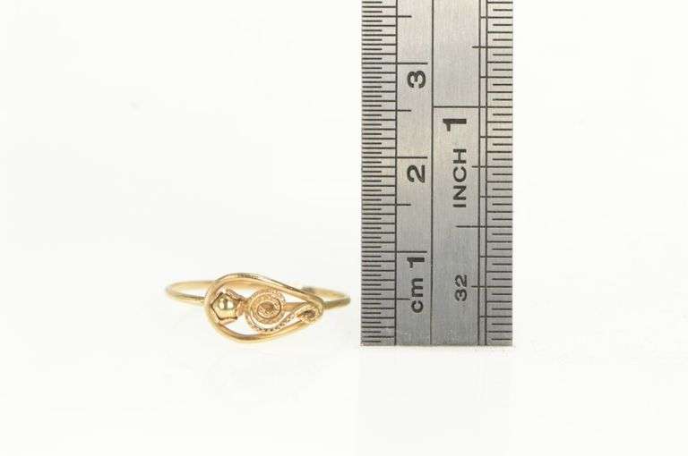 14K Rose Gold Swirl Vintage Retro Statement Fashion Ring