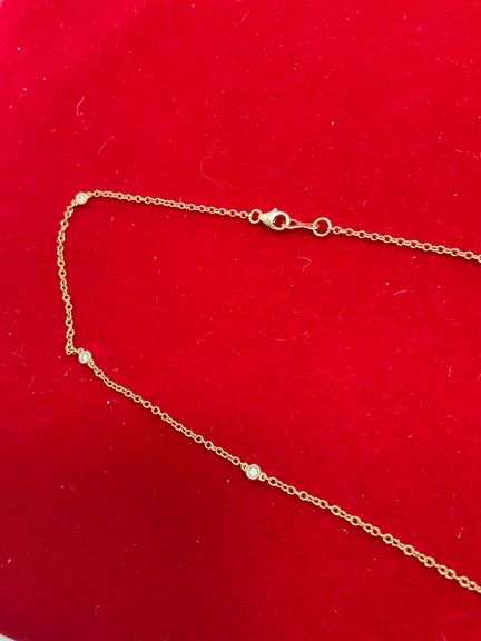 BRAND NEW 18K ROSE GOLD DIAMOND STATION NECKLACE