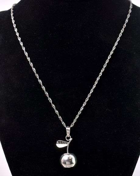Sterling Silver Apple Pendant Necklace