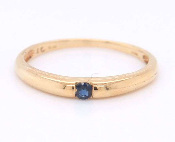 14kt Yellow gold blue sapphire stackable band