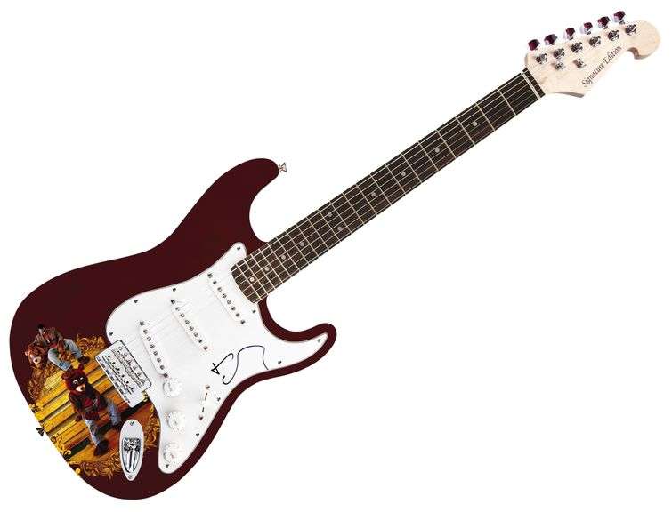 Kanye West Autographed Signed 1/1 Custom Graphics Guitar