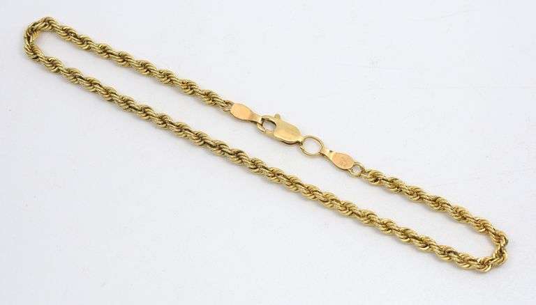 Useful 14k YG Rope Bracelet