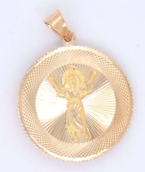 Reversible divine child and virgin Mary round Pendant