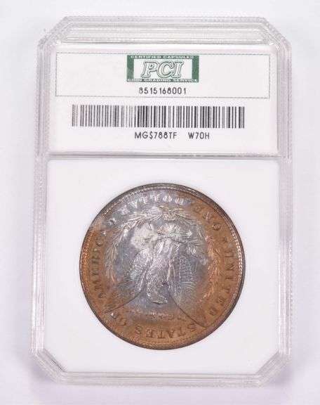 AU55 1878 Morgan Silver Dollar 8 Tail Feathers Prooflike PCI