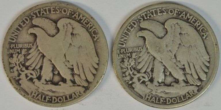 Rare 1921-S & scarce 1923-S Walking Liberty Half Dollars