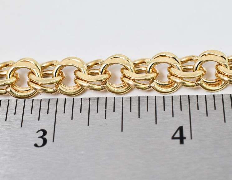 Sturdy 14K Yellow Gold Double Link Chain Bracelet
