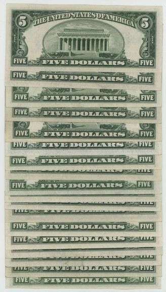 18 Crisp AU/CU Series of 1934 Blue Seal Silver Certificate notes