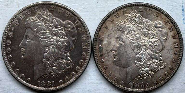 1881 - 1885 lot of two Morgan Silver Dollar