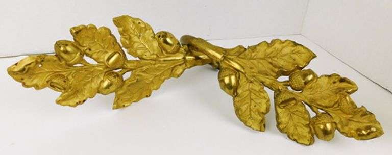 Pair of Antique Brass Ormolu Acorn Tie Backs