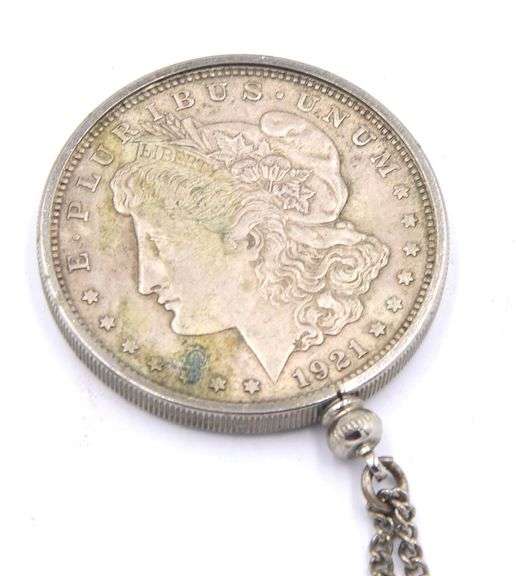 1921 Morgan silver pendant on chain necklace