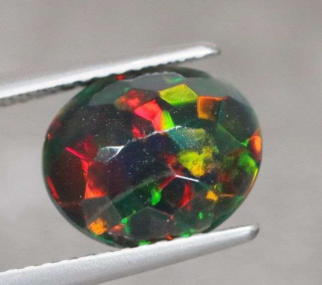 Silky black block pattern 1.83ct Black Opal