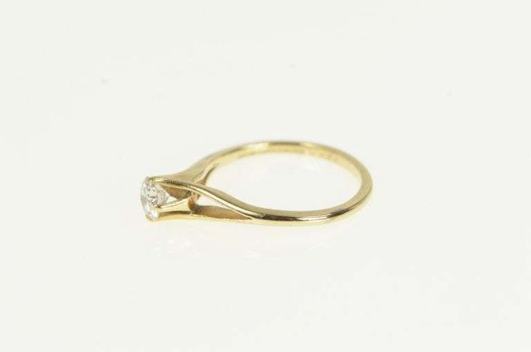 14K Yellow Gold 0.41 Ct Diamond Trellis Engagement Ring