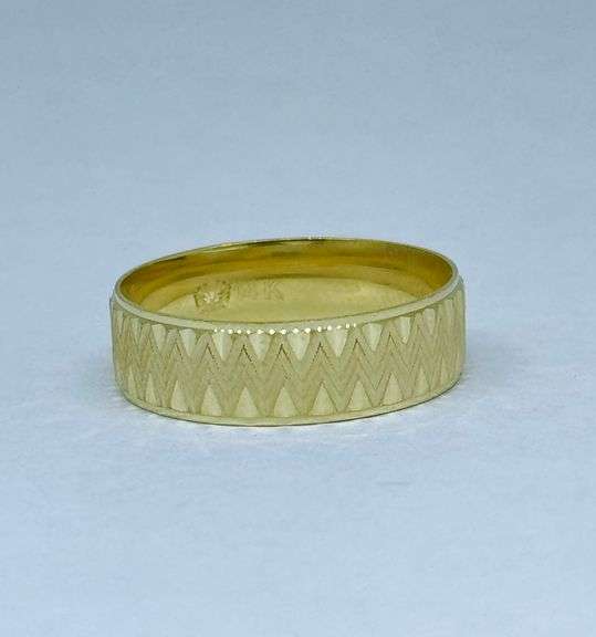 14K Yellow Gold Flat Wedding band